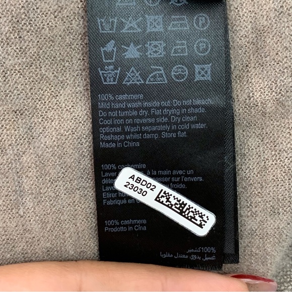 All Saints Womens Tan 100% Ode Cashmere Long Sleeve Crewneck Sweater Size Medium - Picture 14 of 14